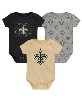 Outerstuff - Baby Boys and Girls New Orleans Saints Team Starter Bodysuit Set, 3-Pack