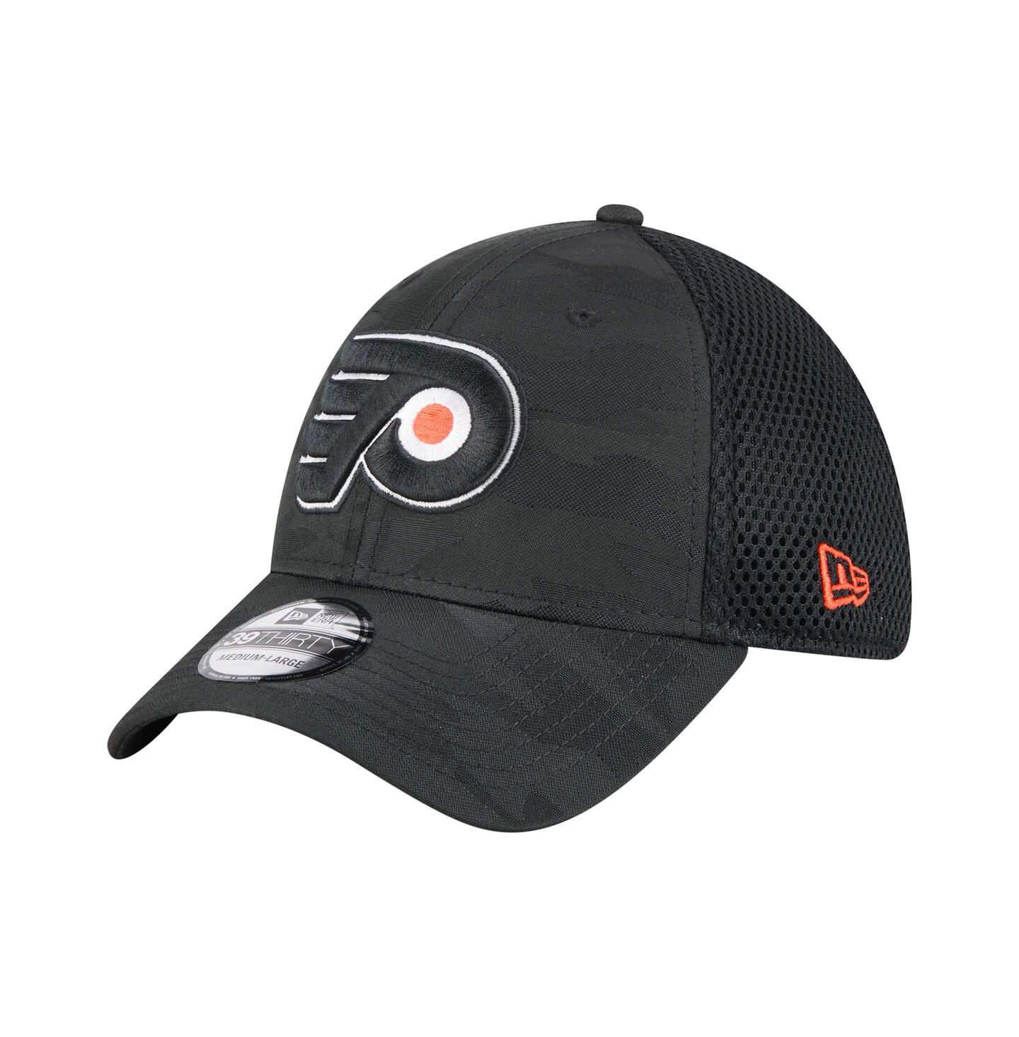 Мужская кепка New Era Black Philadelphia Flyers Active Subtle Camo 39THIRTY Flex Hat — фото 1