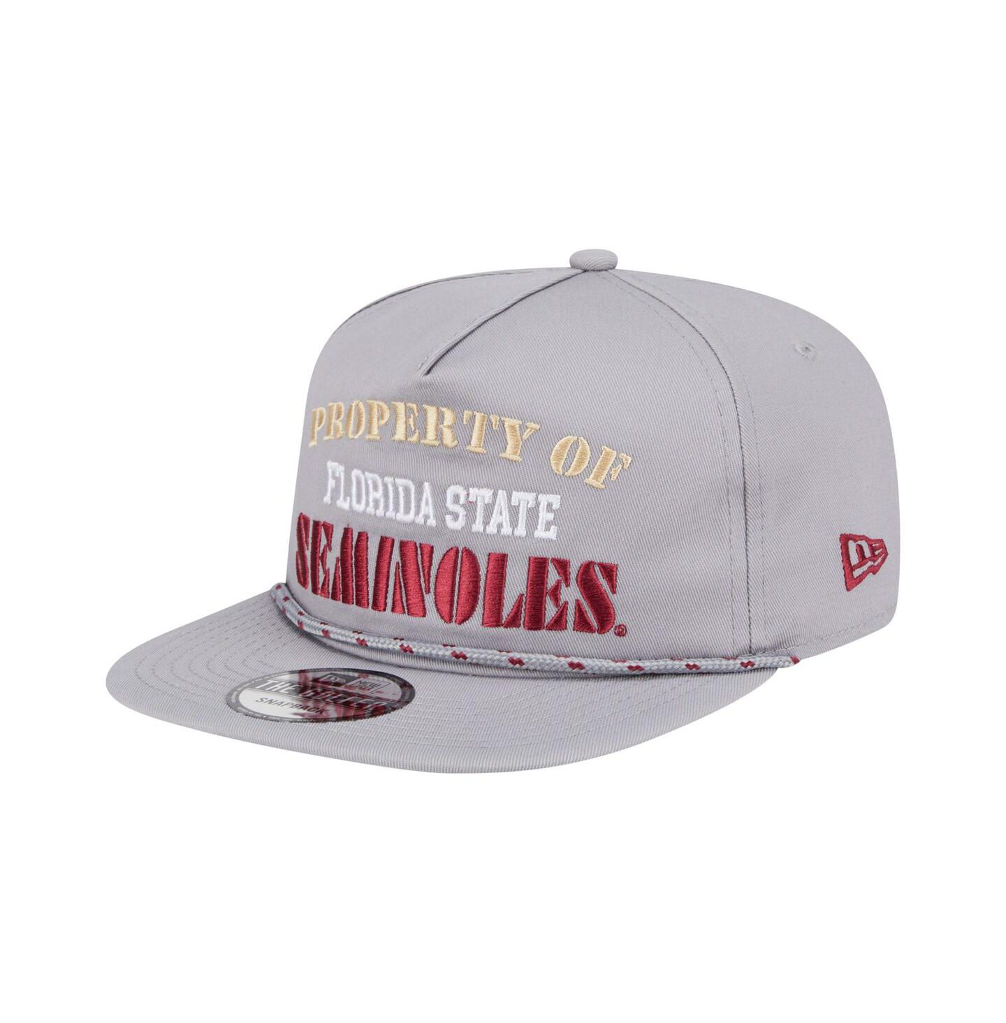 Мужская кепка New Era Gray Florida State Seminoles Golfer Vintage Adjustable Hat — фото 3