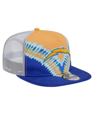 Men's Gold/Blue Los Angeles Chargers Throwback Dye Golfer Snapback Hat