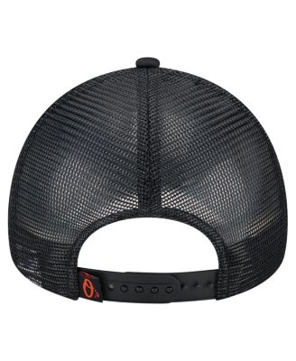 Men's Black Baltimore Orioles Distressed 9FORTY A-Frame Adjustable Trucker Hat