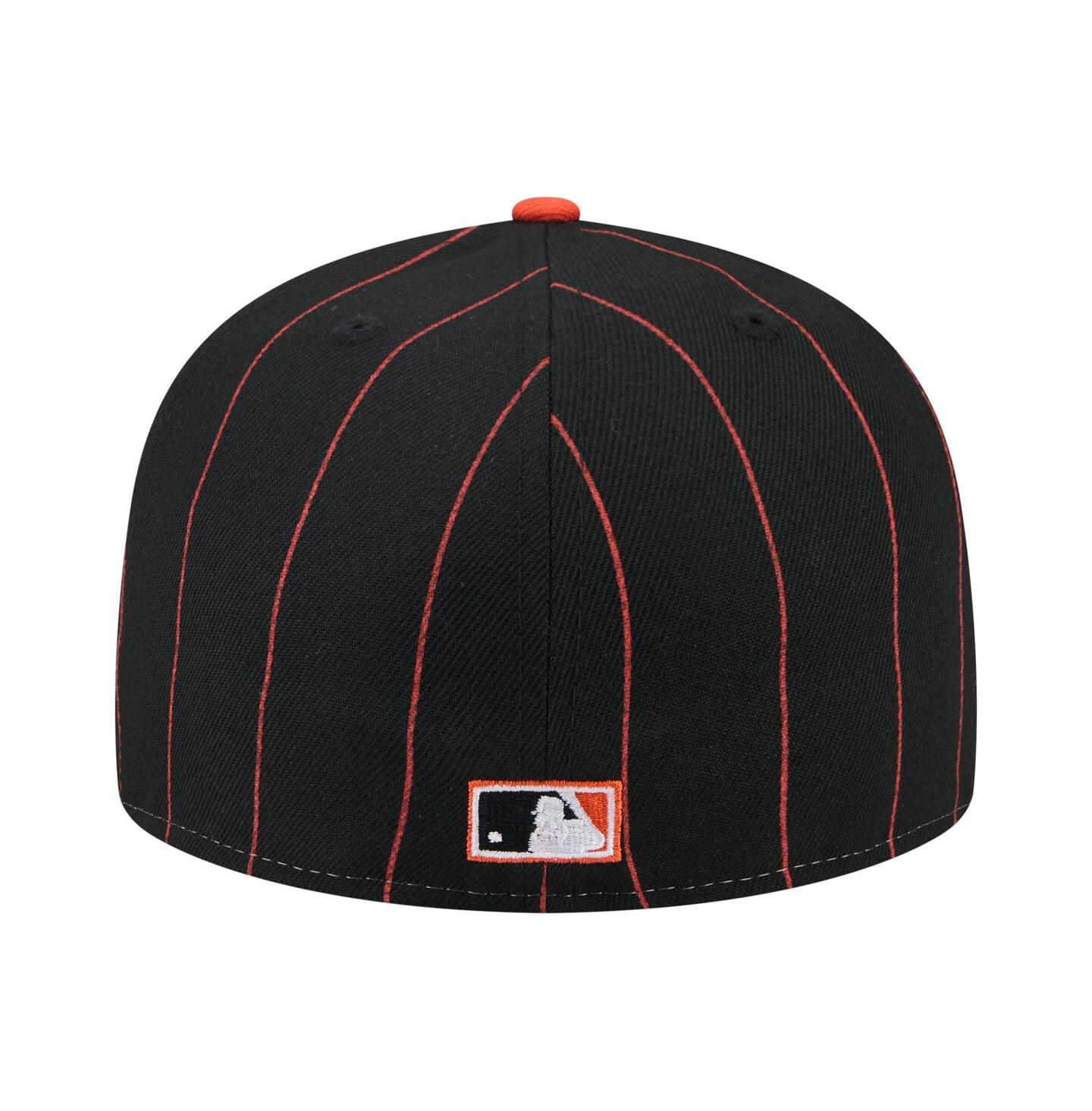 Мужская кепка New Era Black San Francisco Giants Pinstripe 59FIFTY Fitted Hat — фото 4