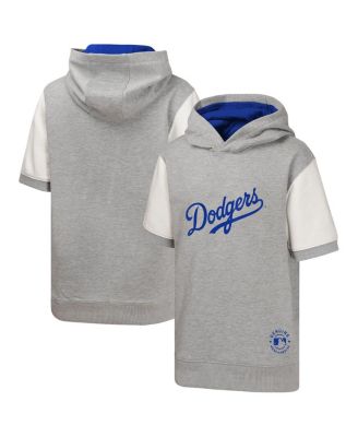 Outerstuff - Big Boys and Girls Heather Gray Los Angeles Dodgers Line Up Short Sleeve Pullover Hoodie