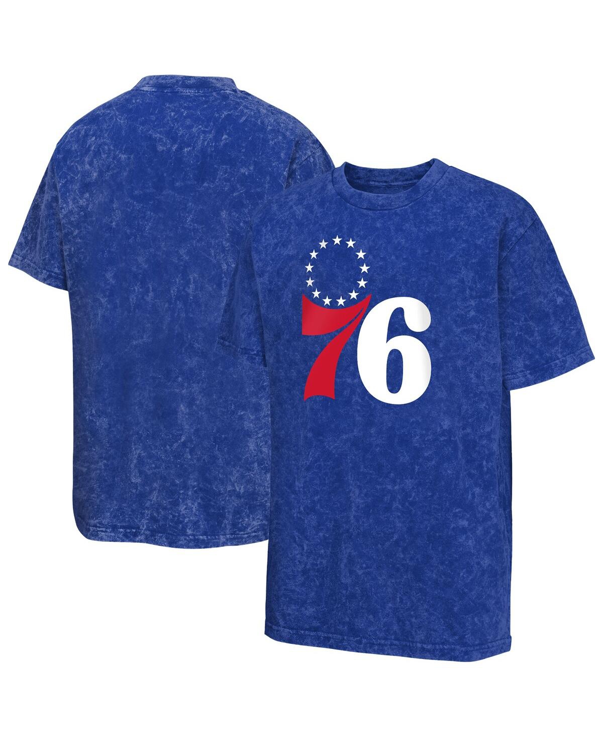 Outerstuff Big Boys and Girls Royal Philadelphia 76ers Rugged Defense T-Shirt - Royal