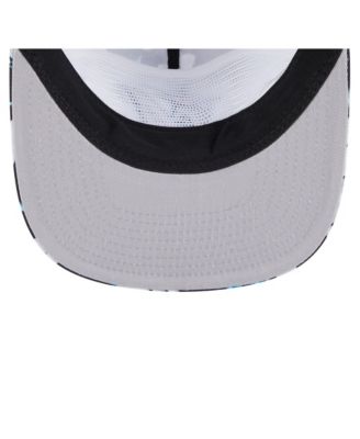 Men's Black Miami Marlins Adventure Pattern Golfer Trucker Snapback Hat