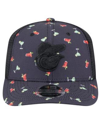 Men's Black Baltimore Orioles Adventure Drinks Pattern 9SEVENTY Stretch-Snap Hat