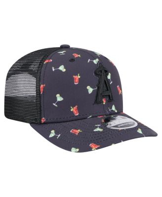 Men's Black Los Angeles Angels Adventure Drinks Pattern 9SEVENTY Stretch-Snap Hat