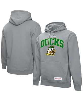 Mitchell & Ness - Men's Heather Gray Oregon Ducks Classic Arch Pullover Hoodie