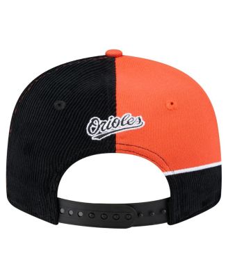 Men's Black/Orange Baltimore Orioles Retro Split Corduroy Snapback Hat