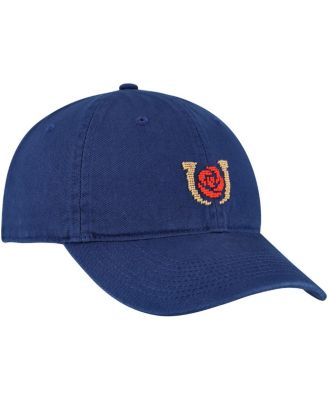 Men's and Women's Navy Kentucky Derby Horseshoe and Rose Adjustable Hat