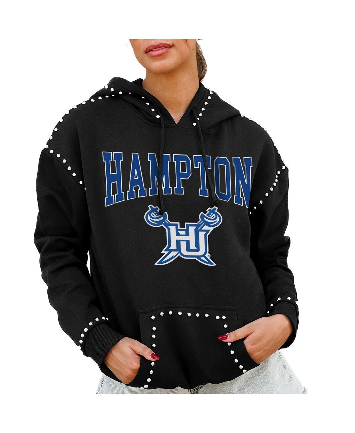 Women's Black Hampton Pirates Studded Pullover Hoodie - Black