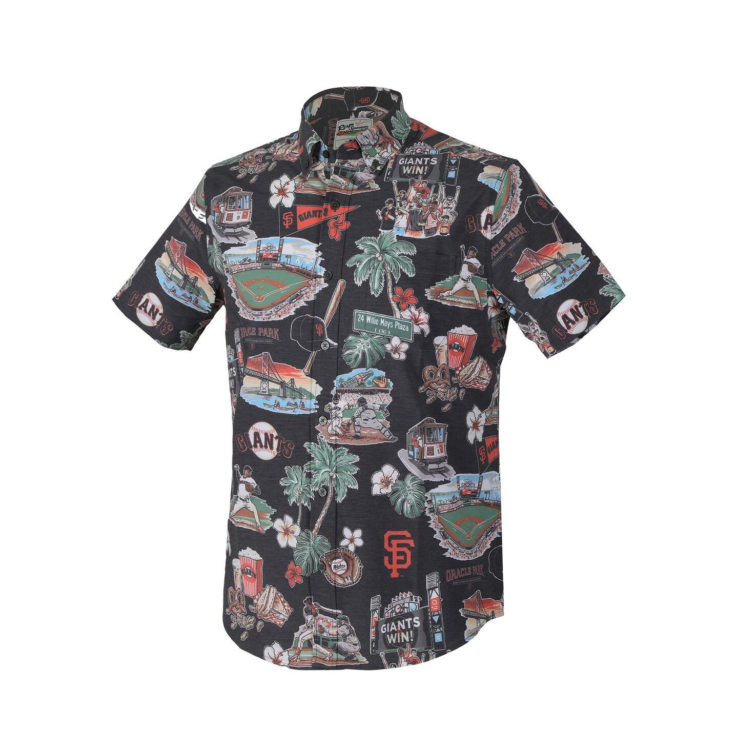 Мужской топ Reyn Spooner Black San Francisco Giants Scenic Tri-Blend Performance Button-Up — фото 2