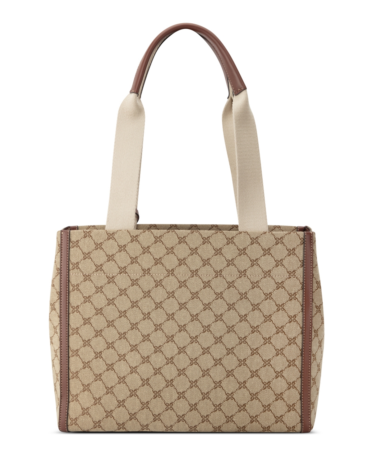 Nine West Pyper Large Laptop Tote Bag In Mocha Logo Mahogany