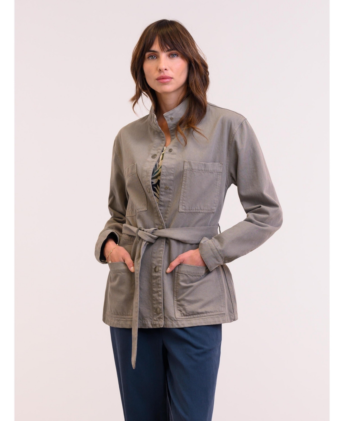 Women's Canvas Safari Utility Jacket - Taupe