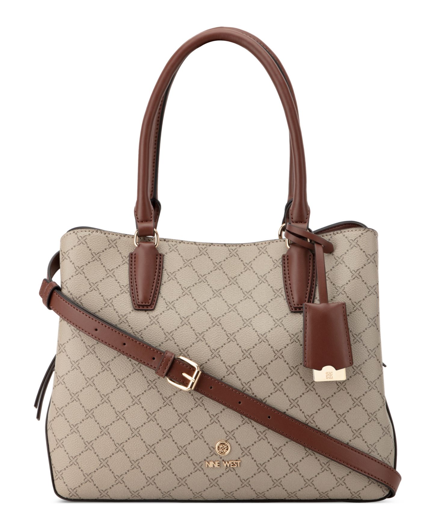 Женская сумка Nine West Lakelyn Carryall Large Satchel, цвет: Бежевый красное дерево — фото 1