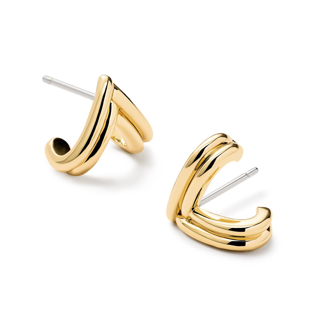 - Gold Stud Earrings - Karessa - Gold, gold