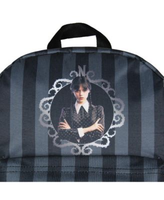 Addams TV Show Portrait Striped Travel School Backpack For Daily Use