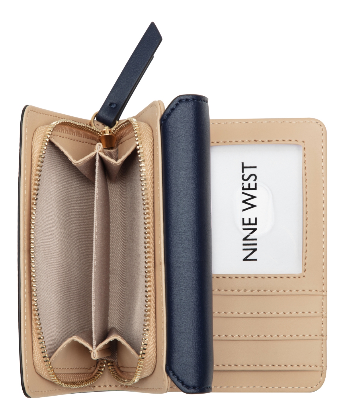 Nine West Caireann French Wallet In Chambray Logo Navy