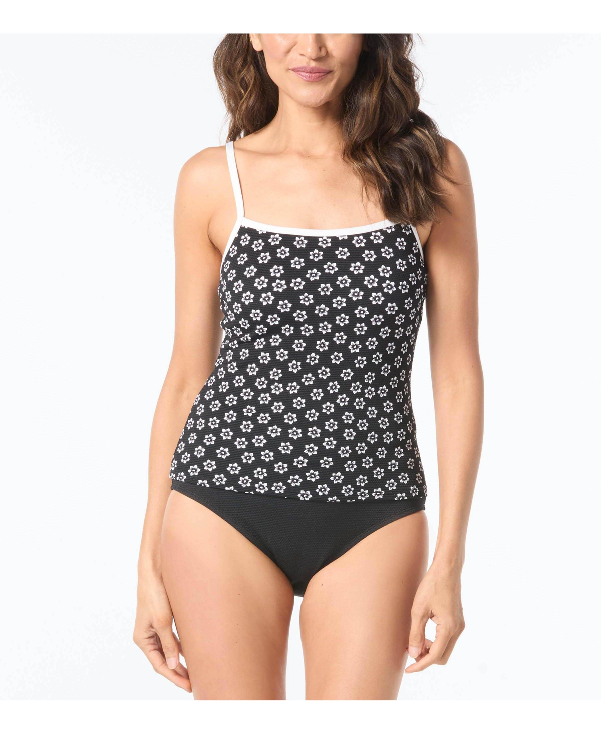 Women's Bridget Shirred Side Underwire Tankini Top - 001-black