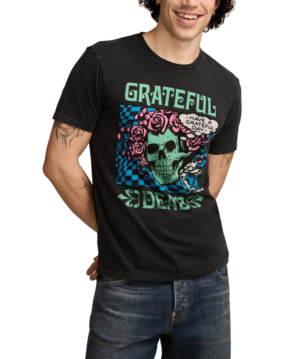 Men's Grateful Dead Neon T-Shirt - Moonless night
