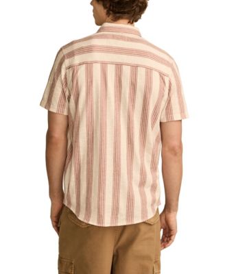 Men's Linen Short Sleeve Ombre Stripe Shirt