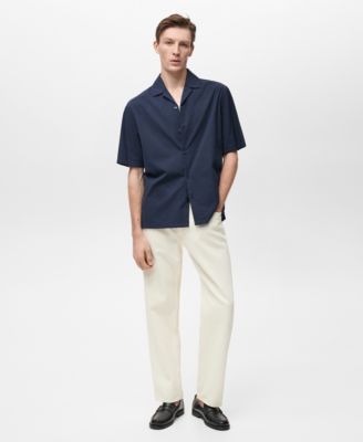 Men's Textured Bowling Collar Shirt