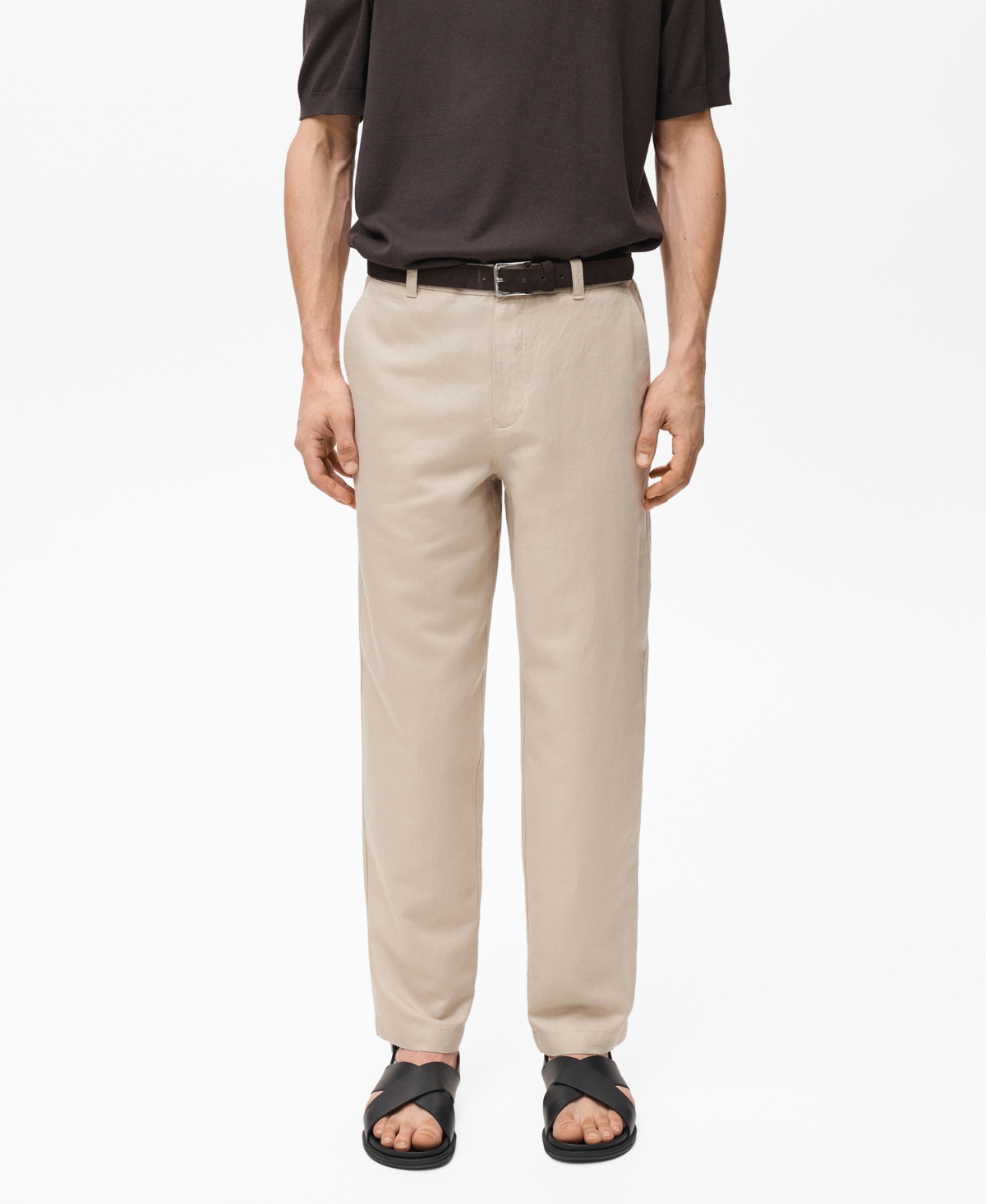Men's Regular-Fit Linen Pants - Sand