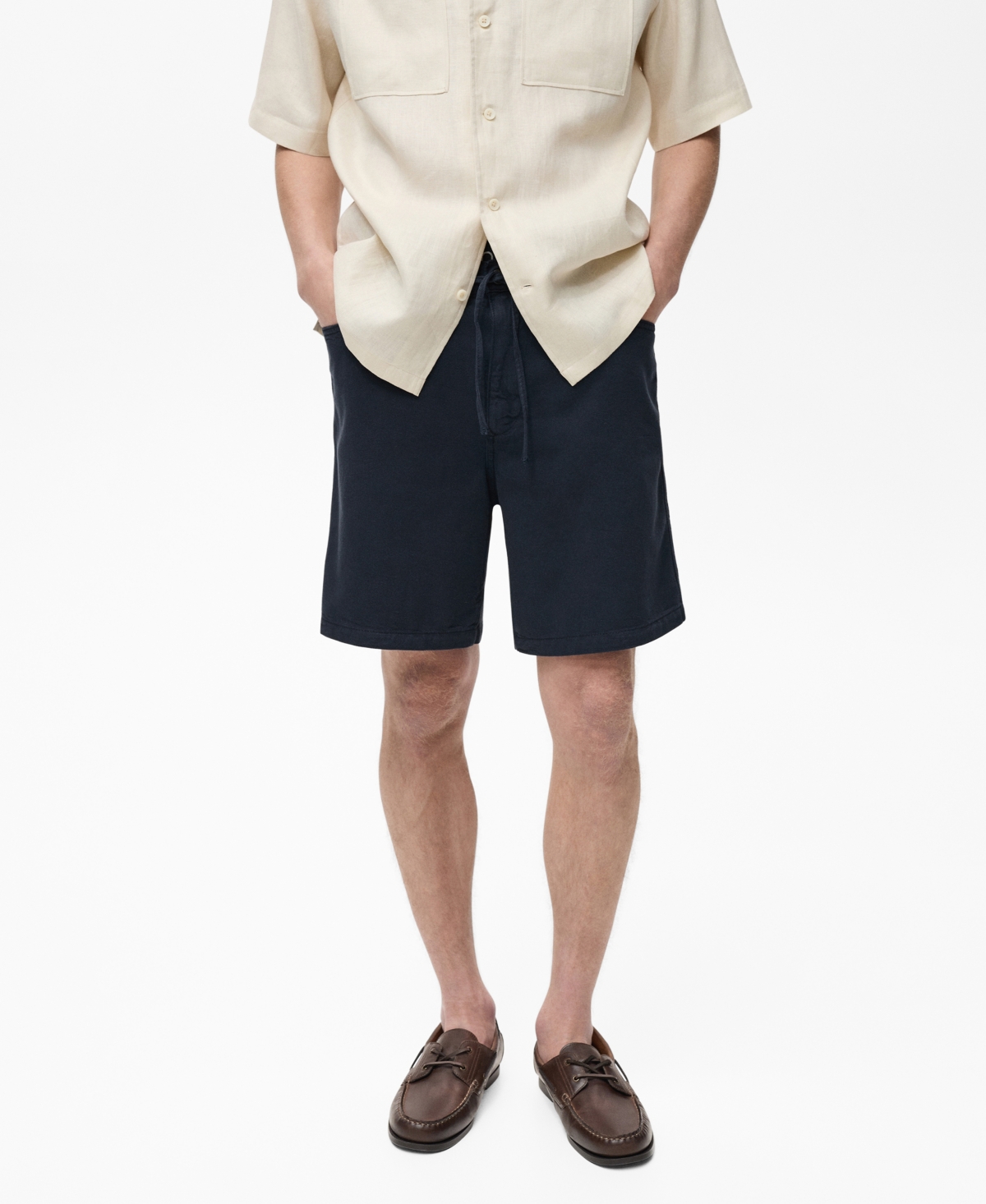 Men's Denim Drawstring Shorts - Dark Navy