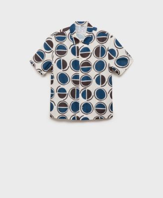 MANGO Men's Printed Short-Sleeved Shirt