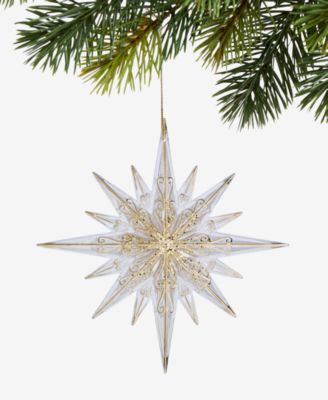 Holiday Lane - Blessed Clear and Gold-Tone Snowflake Ornament