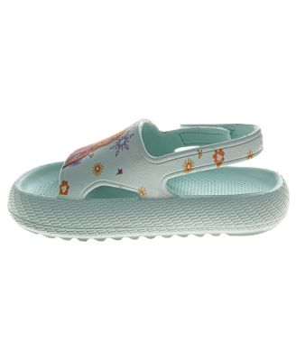 Toddler Girls Frozen Anna and Elsa Hook and Loop Backstrap Slides