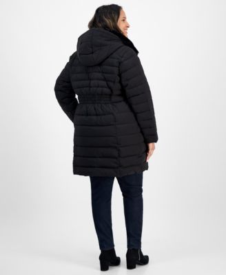Plus Size Faux-Fur-Trim Hooded Puffer Coat