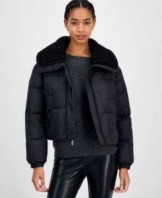 Women's Faux-Fur-Collar Puffer Coat