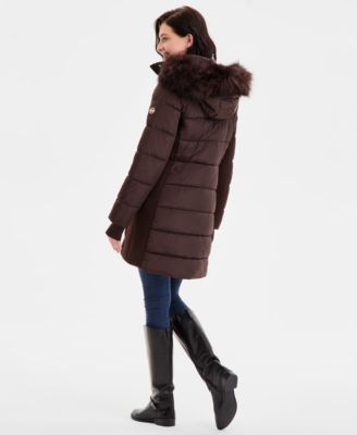 Women's Faux-Fur-Trim Hooded Puffer Coat, Exclusively at Macy's