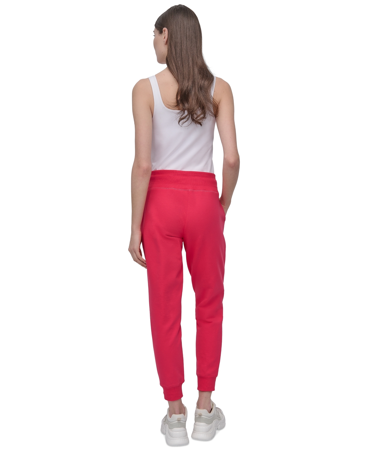 Dkny Sport Women's Logo-drawstring High-rise Joggers In Pink