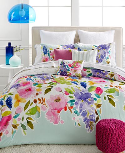 bluebellgray Wisteria Mint Bedding Collection, 100% Cotton ...