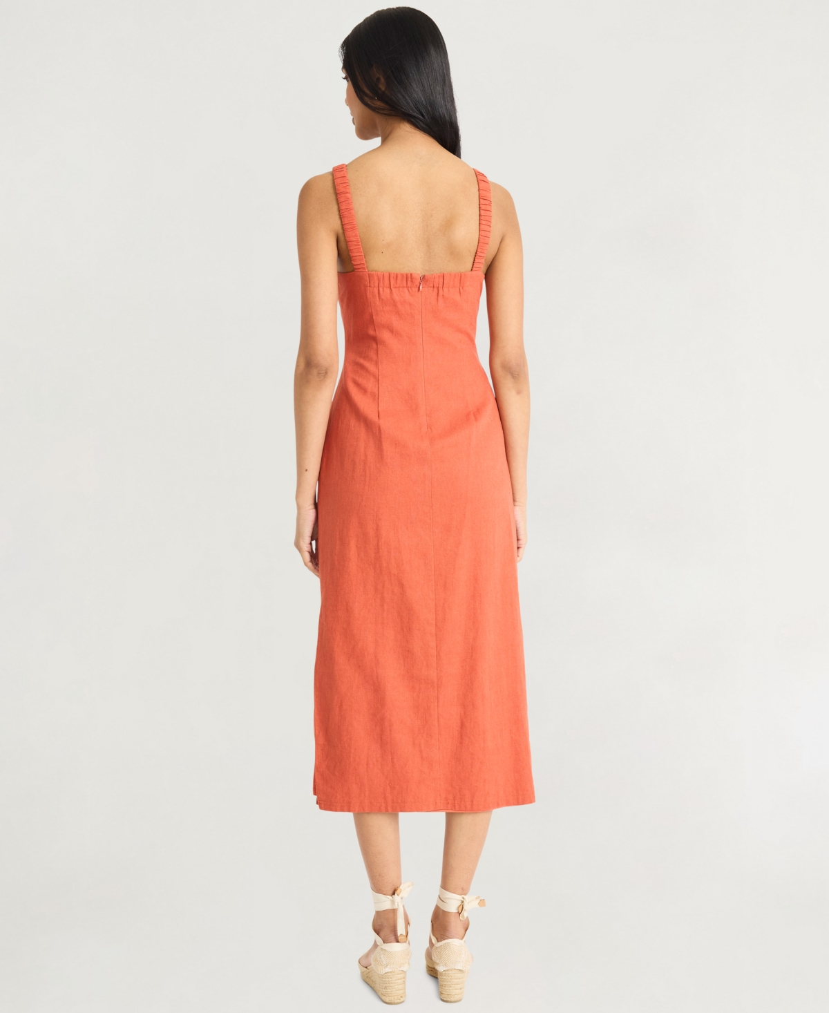 Shop The Good Journey Women's Square-neck Sleeveless Midi Dress