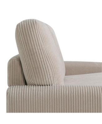 53.3" Corduroy Danson Convertible Loveseat with Charging Port
