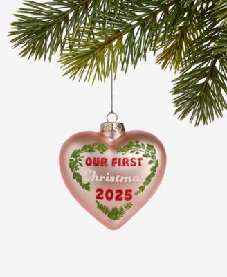 Holiday Lane - Our First Christmas 2025 Glass Heart Ornament