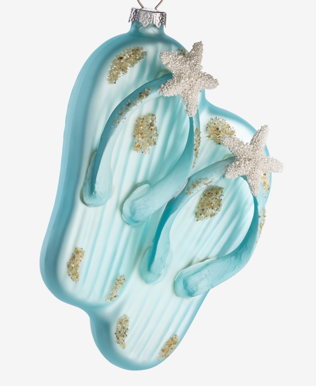 Holiday Lane Seaside Glass Glittered Flip-flops Ornament, Macy's Exclusive In Transparent