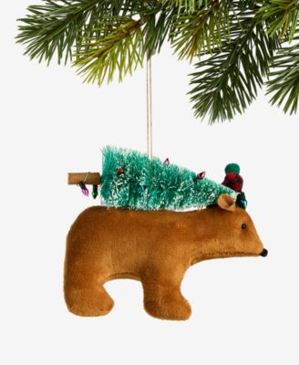 Tiny Tidings Tree-Toting Bear Ornament, Macy's Exclusive