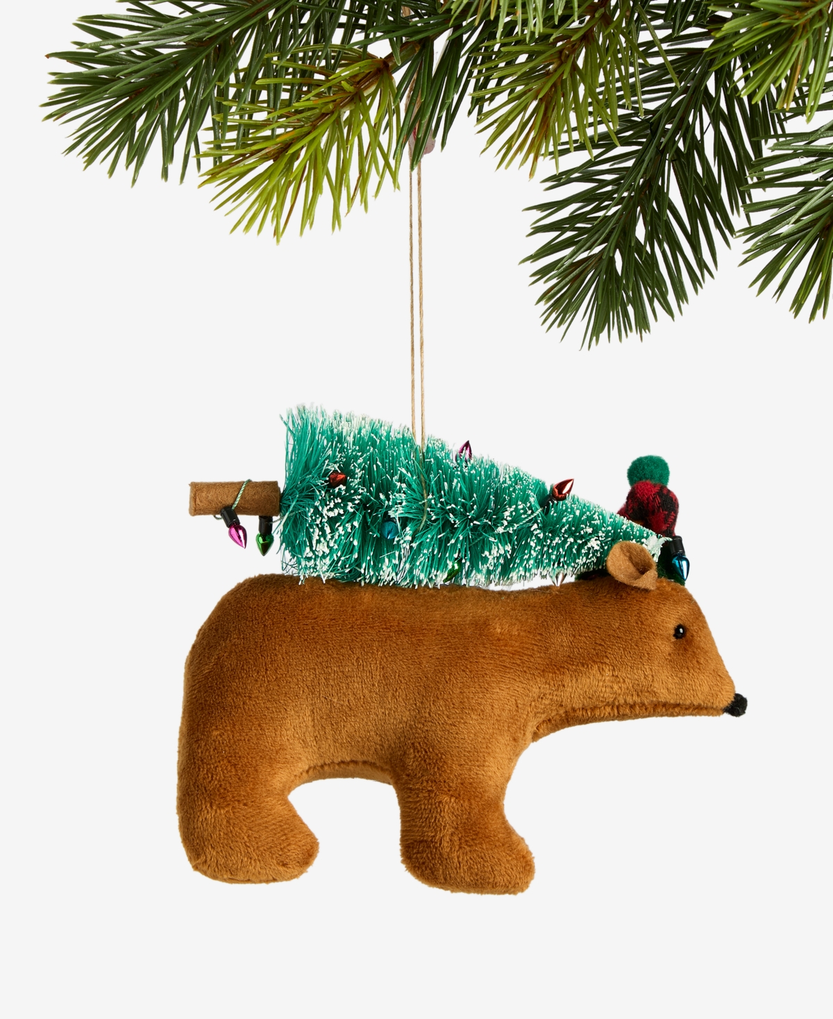 Holiday Lane Tiny Tidings Tree-toting Bear Ornament, Macy's Exclusive In Transparent