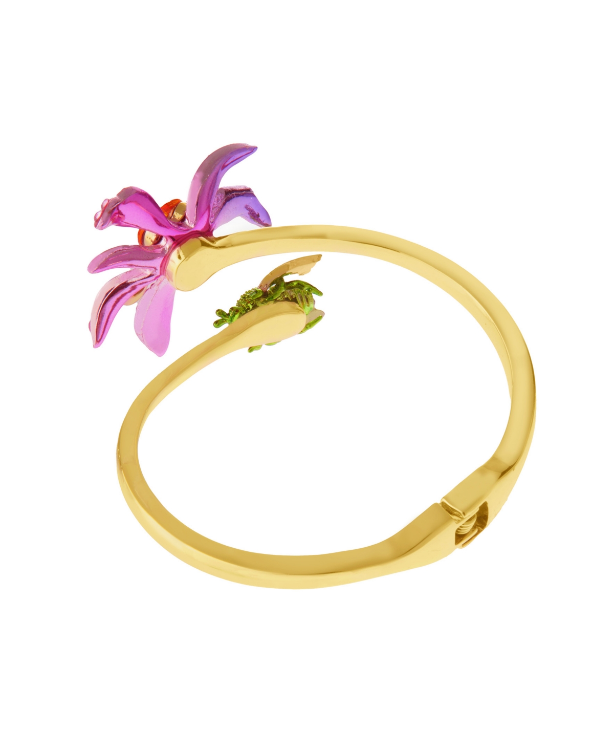 Betsey Johnson Faux Stone Garden Glam Iris Bangle Bracelet In Multi