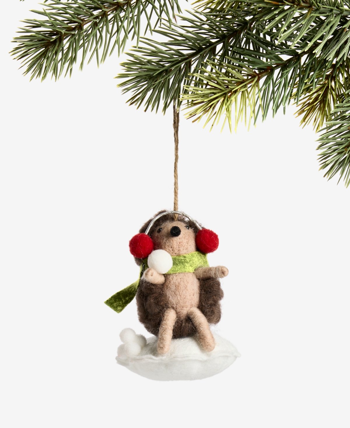 Holiday Lane Tiny Tidings Wool Hedgehog Ornament, Macy's Exclusive In Multi
