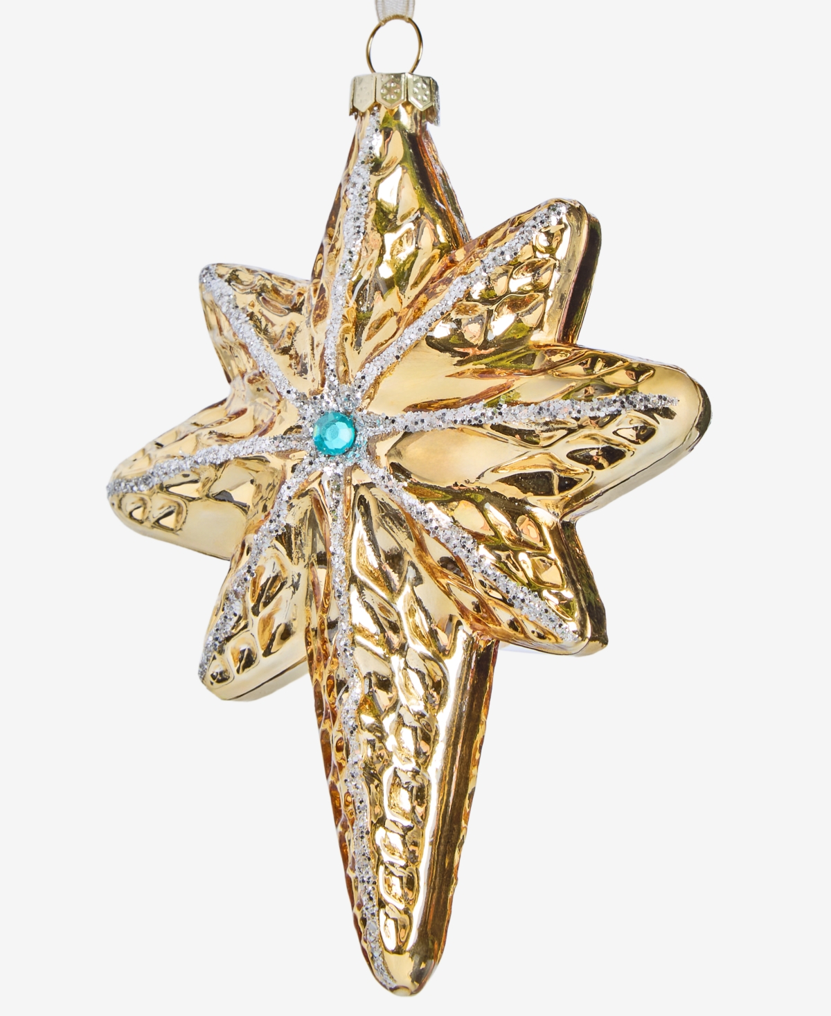 Holiday Lane Blessed Gold-tone Glass Star Ornament, Macy's Exclusive In Multi