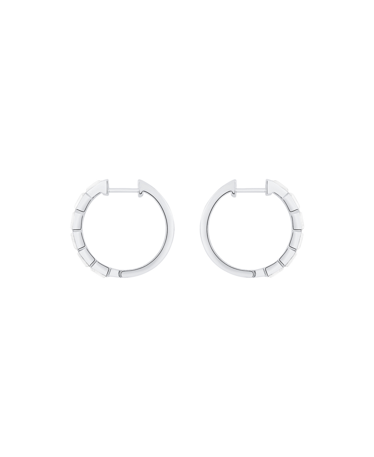 And Now This Crystal Baguette Hinged Hoop Earrings In Silver