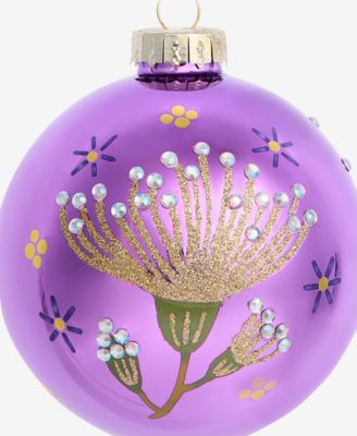 Enchanted Forest Pink Floral Ball Ornament, Macy's Exclusive