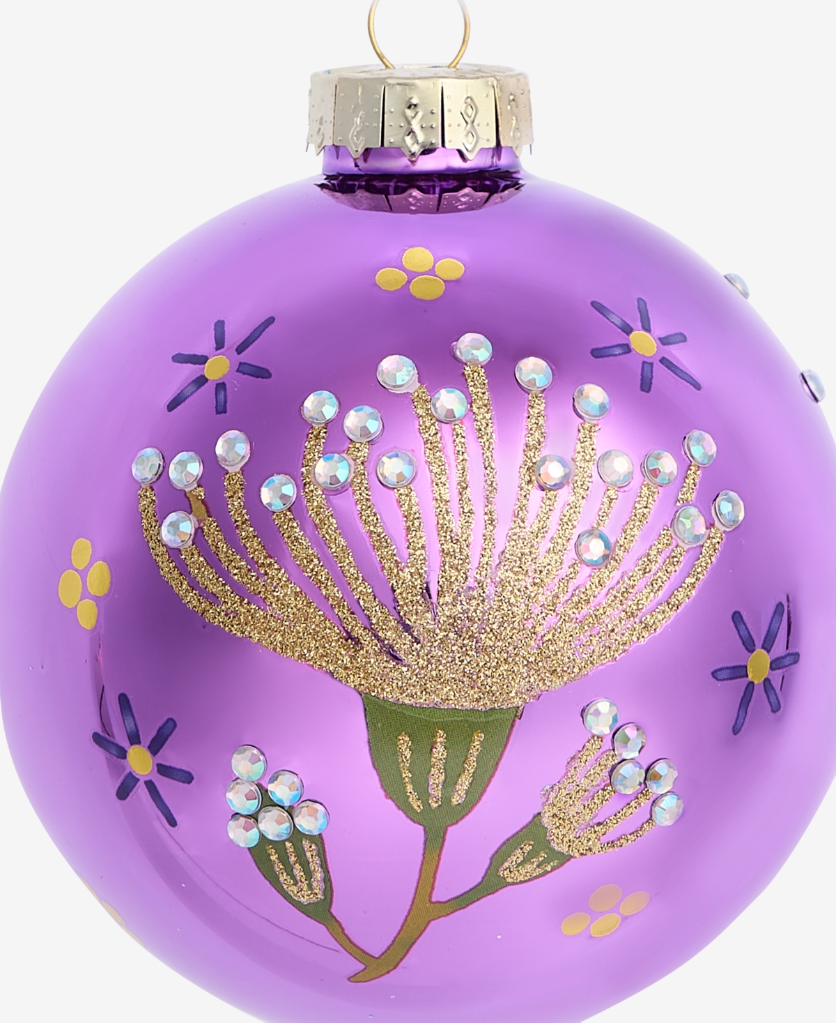 Holiday Lane Enchanted Forest Pink Floral Ball Ornament, Macy's Exclusive In Transparent