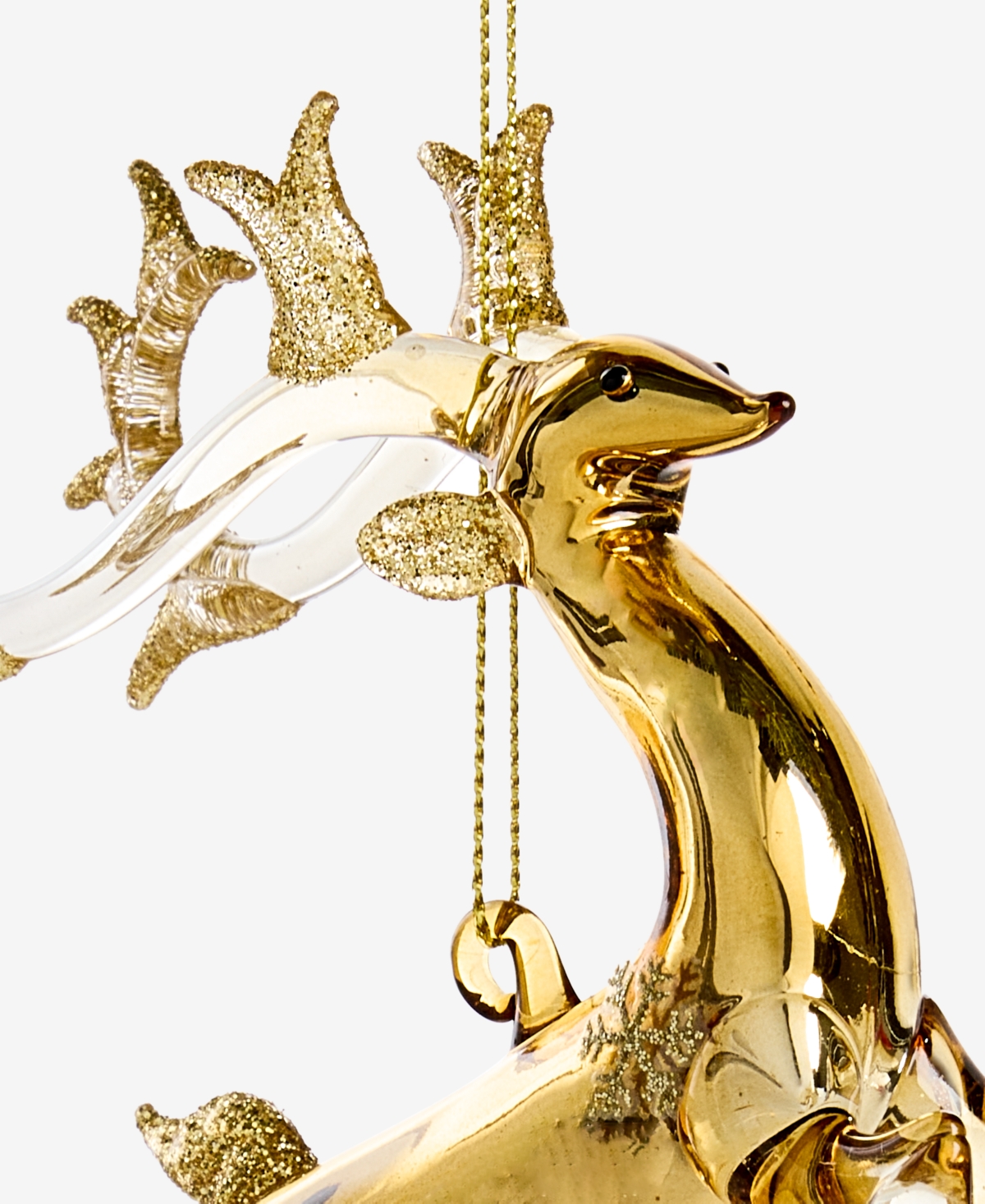 Holiday Lane Gilded Glamour Glass Deer Ornament, Macy's Exclusive In Transparent