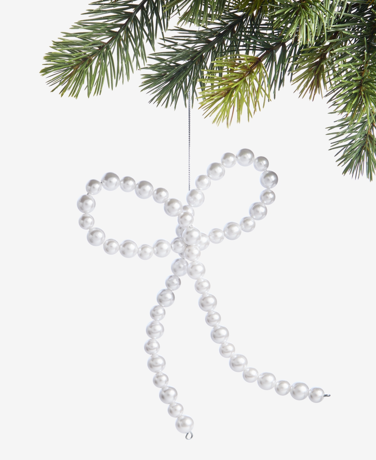 Holiday Lane Gilded Glamour Pearl Bow Ornament, Macy's Exclusive In Multi